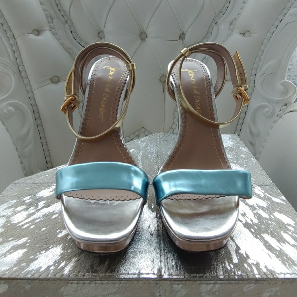 Jean Michel Cazabat Multicolored Metallic Sandals - image 2